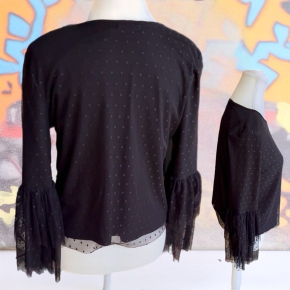 Elegant Black Polka Dot Women's Top - Picture 9 of 12